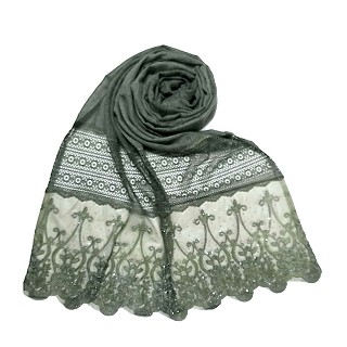 Limited Stock - Designer Diamond Studed Stole | Green